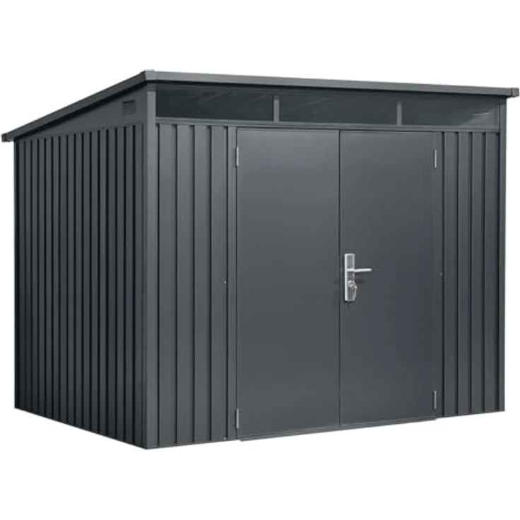 osoltus Premium Metall Gerätehaus Skylight 8.6㎡ 307cm x 280cm - Grüne Gartenlaube mit rostfreiem Metallkonstrukt – Bild 1