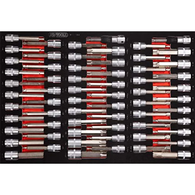 KS Tools 811.1064 1/2'' Bit-Stecknuss-Satz, 64-teilig mit Schaumstoffeinlage, Premium-Qualität – Bild 1