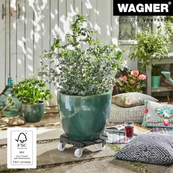 Wagner Multi Roller WPC GH0557, Pflanzenroller Ø 385 mm, Tragkraft 150 kg, lichtgrau – Bild 3