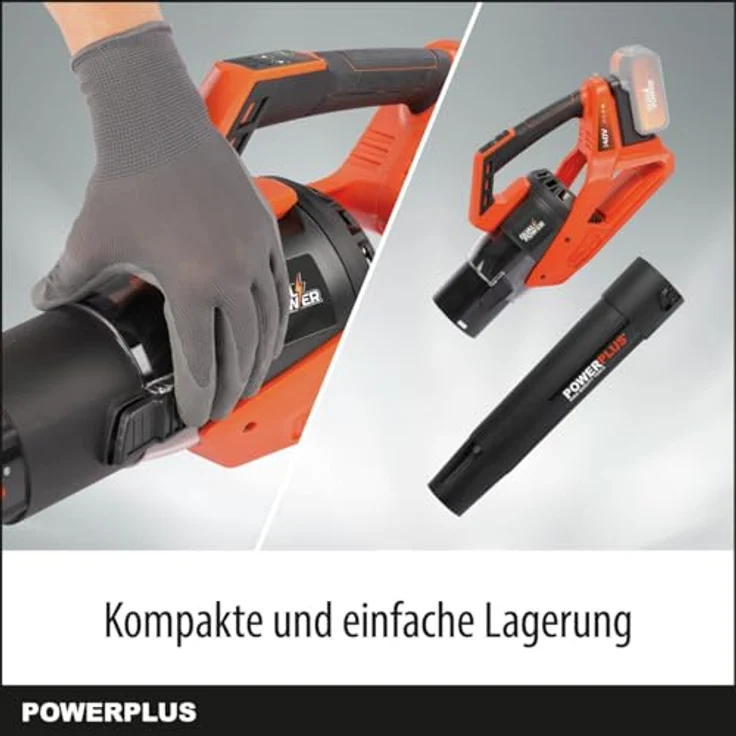 Powerplus PowDPG7526 40 V 200 Km/h Laubbläser mit leistungsstarkem bürstenlosem Motor, Turbo-Modus und ergonomischem Softgrip-Griff – Bild 6
