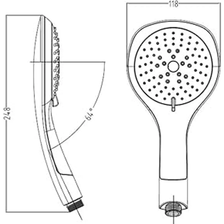 Aloni Handbrause TM55085, Duschkopf mit 5 Stufen, weiß chrom – Bild 2