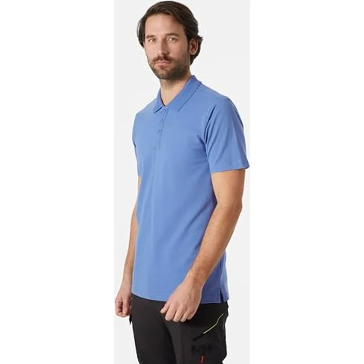 Helly Hansen Classic Polo, Herren-Poloshirt aus 100 % BAUMWOLLE, Kurzarm, blau – Bild 3