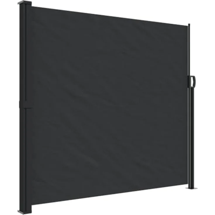 vidaXL Seitenmarkise, Wandmarkise mit PU-Beschichtung, Sichtschutz für Balkon Terrasse Garten, Windschutz Markise, Ausziehbar Schwarz Polyester – Bild 1
