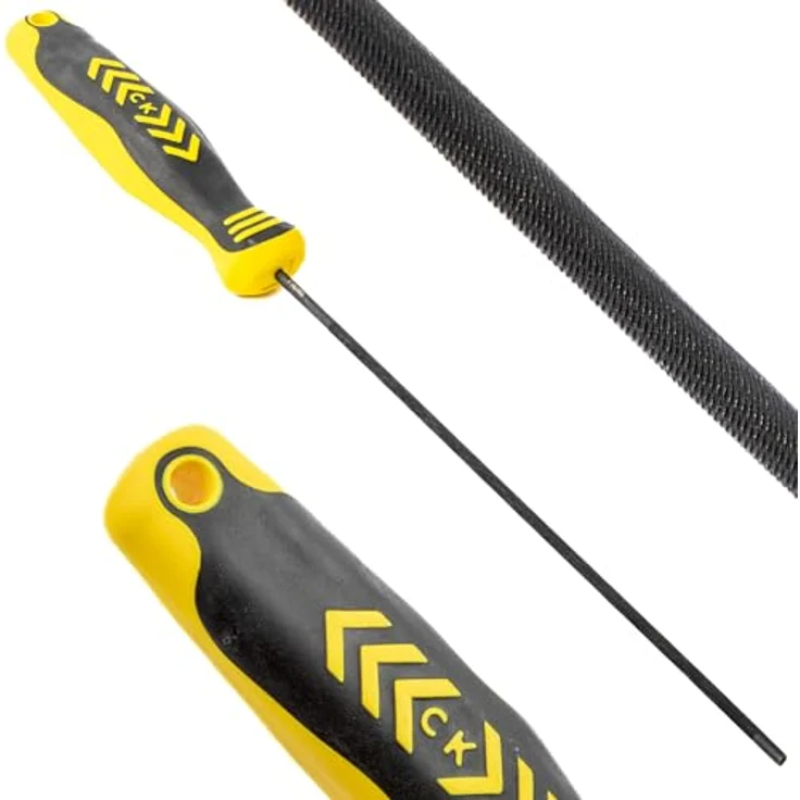 C.K Kettensägefeile CK T0079A 4, 4 x 175 mm, mit ergonomischem Griff und Kohlenstoffstahl, rund, Hieb 2 – Bild 1