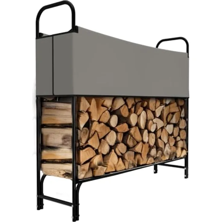 GARMIO® Kaminholzregal Metall 130x30x117cm, Brennholzregal mit pulverbeschichtetem Stahlrahmen, wetterfest für Indoor und Outdoor, einfache Montage