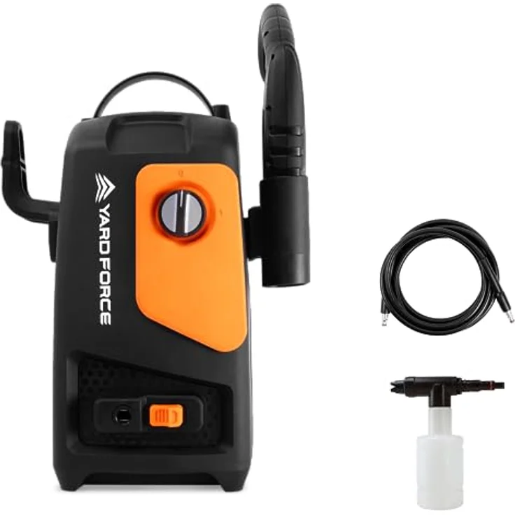 Yardforce Hochdruckreiniger EW U11B, 1.600-Watt-Motor mit 80 bar Druck, schwarz-orange – Bild 2
