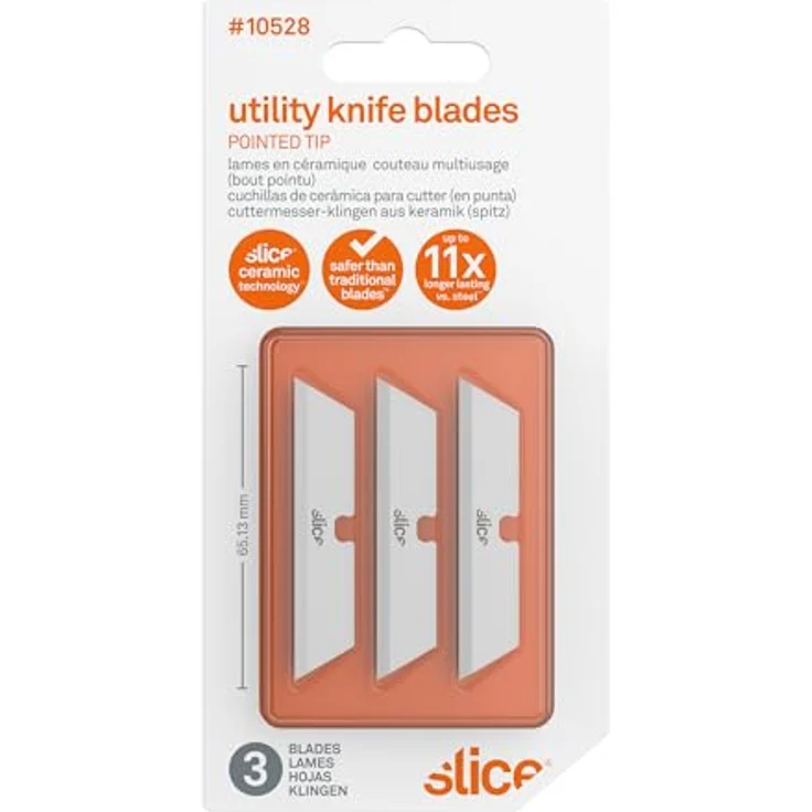 SLICE Cuttermesser 10528, Keramische Ersatzklingen, spitze Ecken, 3er Set – Bild 7