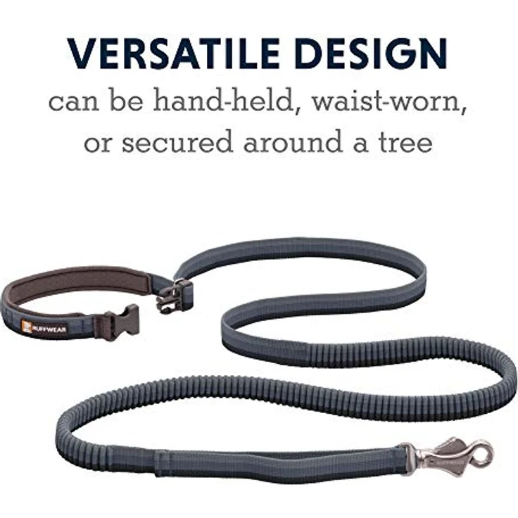 Ruffwear, Roamer Bungee-Hundeleine zum Laufen, Radfahren oder Wandern, kann mit der Hand oder ohne Hände verwendet Werden, Grey Granite, 1,9 m - 1,8 m – Bild 4