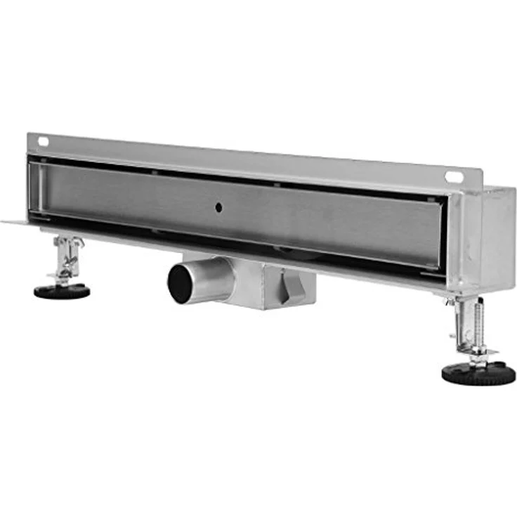 FALA Brick Duschrinne mit Wandablauf, befliesbar, Edelstahl AISI 304, 50 cm Komplettset mit Bodenbefestigung – Bild 1