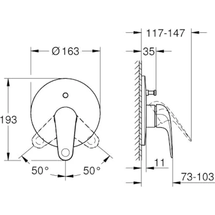 GROHE Swift Badewannenarmatur Unterputz, Duscharmatur mit Auto-Umstellung Wanne/Brause, integriertes Rücklaufventil, chrom, 24336001 – Bild 2