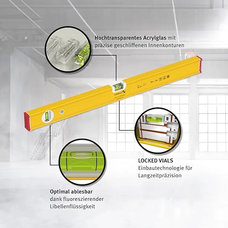 STABILA PRIME SET 80 AS, 3-teiliges Wasserwaagen Set (100 cm / 60 cm / 30 cm) mit integrierten Rutsch-Stopp-Stoppern, Horizontal- und Vertikal-Libelle, Made in Germany – Bild 3