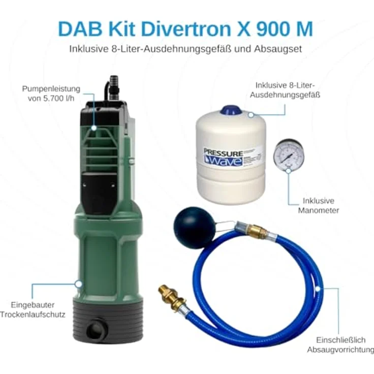 DAB Divertron X 900 M, Automatische Tauchdruckpumpe für sauberes Wasser – Bild 3