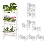 needs&wants® Blumenständer Pflanzenständer Blumentreppe Pflanzenregal Pflanztreppe, 3-fach stapelbar, Weiß holzfarben