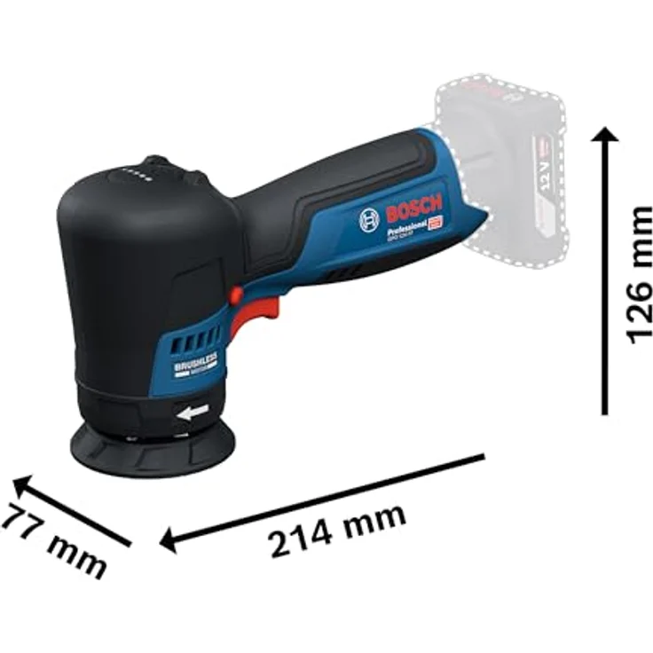 Bosch Professional GPO 12V-77, Akku-Poliermaschine mit bürstenlosem Motor, 5-stufiger Geschwindigkeitsauswahl und 77mm Polierteller – Bild 2