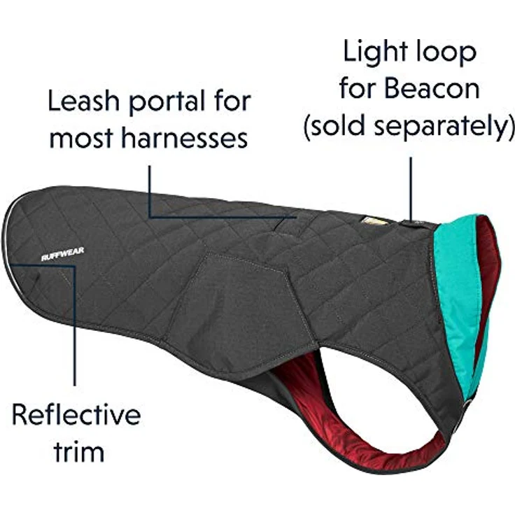 RUFFWEAR Stumptown Jacket, Warmer und Abriebfester Hundemantel für Klare Kalte Tage, Twilight Grey XX-Small – Bild 5