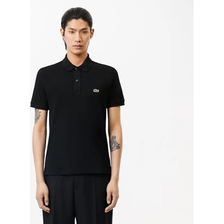 Lacoste Poloshirt 94% Baumwolle, 6% Elasthan, Größe L, Schwarz – Bild 5