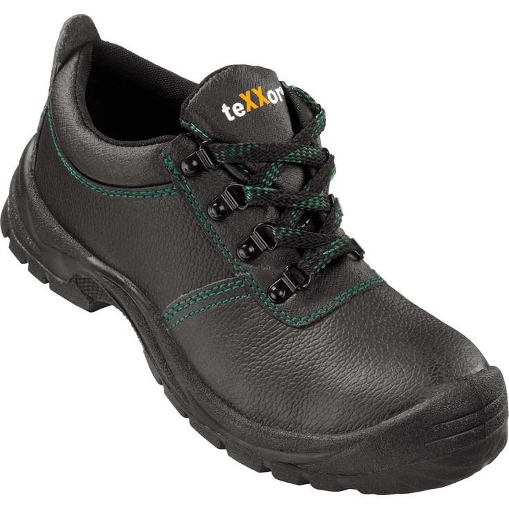teXXor® S3-Sicherheitshalbschuhe AUXERRE, rutschfest mit Stahlkappenschutz, Schwarz/Grün