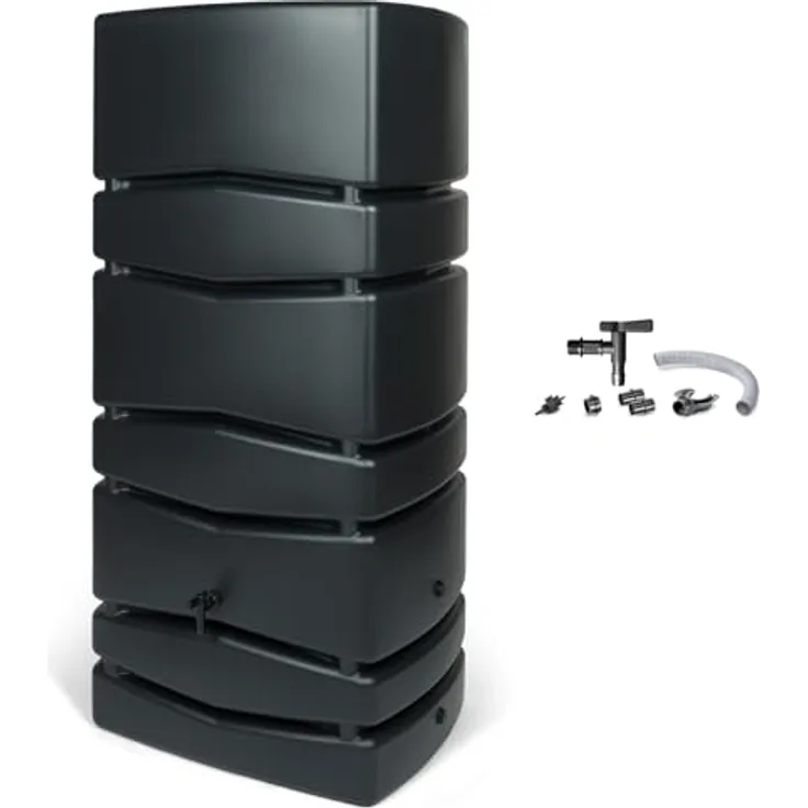 Kreher XXL Wassertonne Aqua Tower, 650 Liter Nutzungsvolumen, Anthrazit