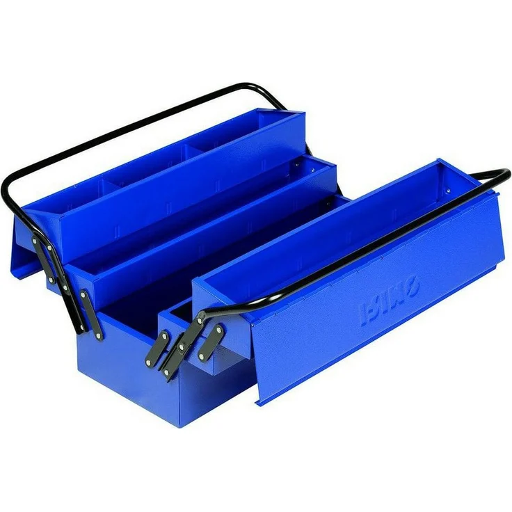 Irimo Werkzeugkoffer, robuste Werkzeugbox mit festem Handgriff, 5 Fächer, abschließbar, 500 x 210 x 245 mm – Bild 1