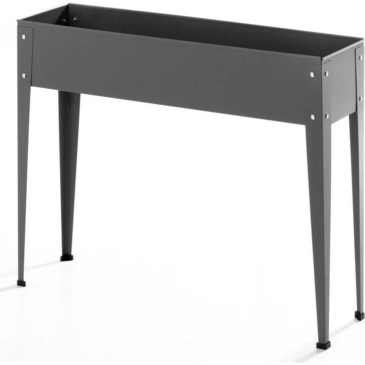 Powertec Garden Metall-Hochbeet, ca. 60 x 27 x 45 cm - Anthrazit, rückenschonendes Arbeiten, max. Traglast 15 kg