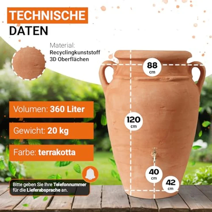 Garantia ANTIK Amphore 360 L terrakotta - 211602 – Bild 4