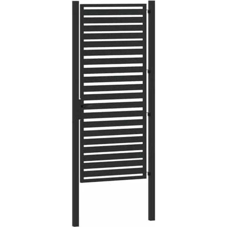 vidaXL Gartentor Aluminium, abschließbar, schwarz, 100x200 cm, pulverbeschichtet – Bild 7
