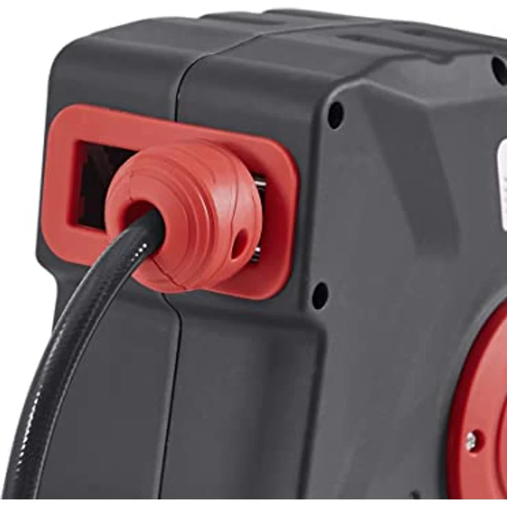 Arebos Automatischer Druckluftschlauch-Aufroller, 10 m, 180° schwenkbar, inkl. Wandhalterung, Rot – Bild 5