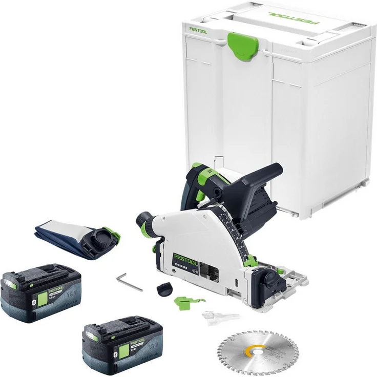 FESTOOL Akku-Tauchsäge TSC 55 KEB-Basic, 18/36 V, 160 mm, Brushless, inkl. 2x Akku und Kreissägeblatt