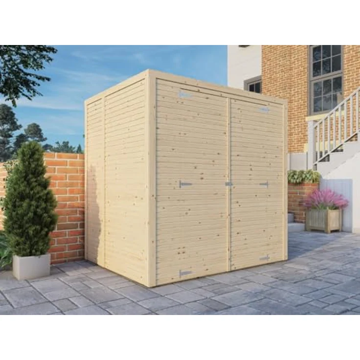 KONIFERA Gartenhaus Beno 2, modernes Gerätehaus mit Flachdach, Doppeltüren (188 x 131 cm), BxT: 207x170 cm – Bild 2