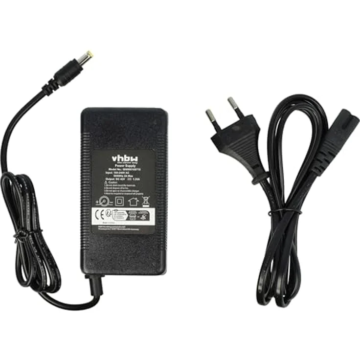 vhbw Ladegerät kompatibel mit MiFa Phylion Fahrradakkus, 36 V Li-Ion E-Bike Ladegerät mit Rundstecker-Anschluss, 60 W, 200 cm Kabel – Bild 1