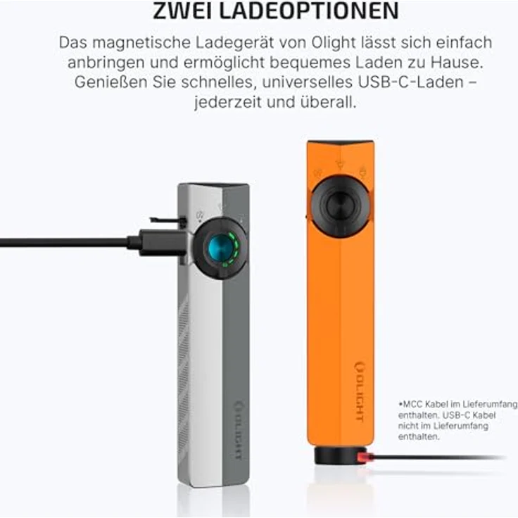 OLIGHT ArkPro, LED Taschenlampe aufladbar mit 1500 Lumen, 205m Leuchtweite, UV- und Grünlicht, IPX7 wasserdicht, orange – Bild 5