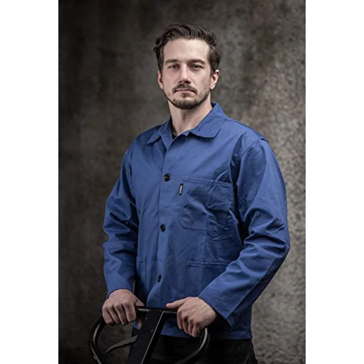 Uvex Safety Arbeitsjacke uvex eco, kornblau, Öko-Tex Standard 100, 100% Baumwolle, praktische Taschenanordnung, lange Schnittform, bei 60°C waschbar – Bild 3