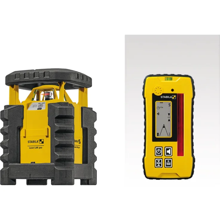 STABILA Rotationslaser LAR 300, 3-teiliges Set, selbstnivellierend, vollautomatisch und motorgesteuert, wasser- und staubdicht nach IP 65, inkl. Receiver und Tragekoffer