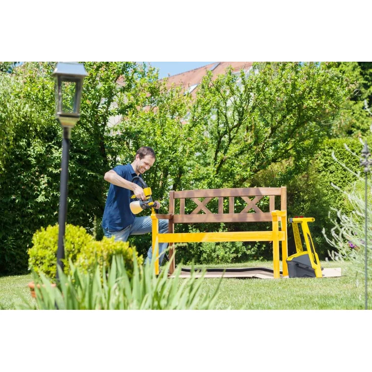 WAGNER Farbsprühsystem W 950 FLEXiO für Dispersions- und Latexfarben, Lacke & Lasuren, 15 m²/5 min, Behälter 800 ml, 630 W, Schlauch 3,5 m, Lanze, Selbstreinigung – Bild 4