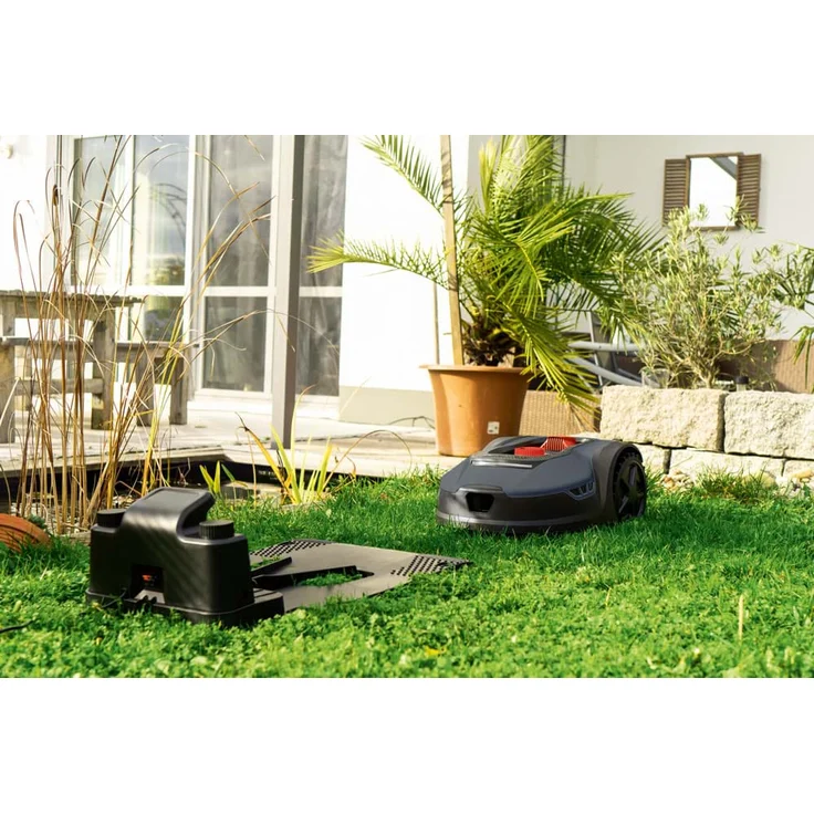 Scheppach Mähroboter RLM500W bis zu 400 qm² | 18cm Schnittbreite | 20-60 mm Schnitthöhe | Regensensor | WiFi & BT | App gesteuert | 35% Steigung | inkl. Station, 9 Messer, 100m Kabel & 130 Bodenhaken – Bild 8