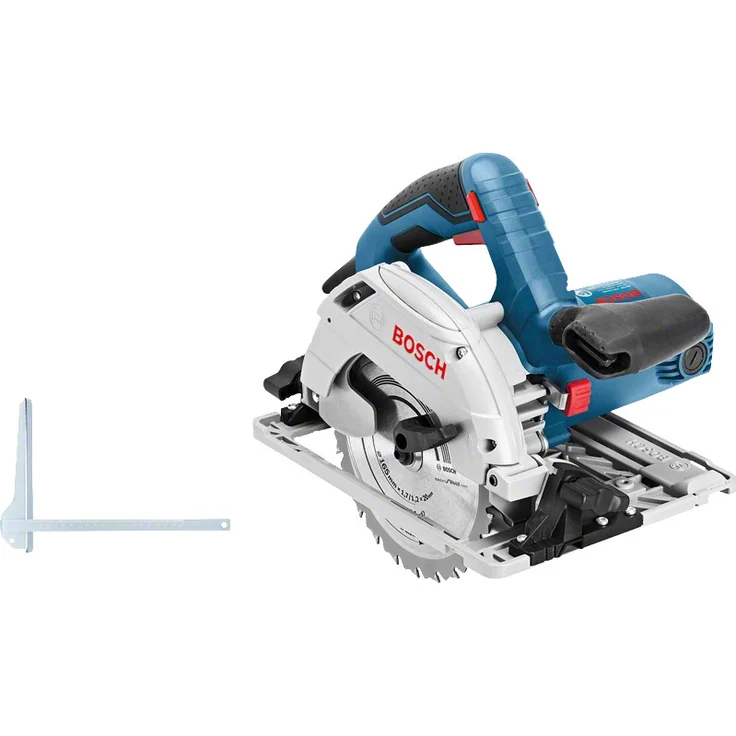 Bosch Professional Handkreissäge GKS 55+ G (1.350 Watt, inkl. 1x Sägeblatt, Innensechskant, Parallelanschlag, Vakuumadapter, im Karton) – Bild 1