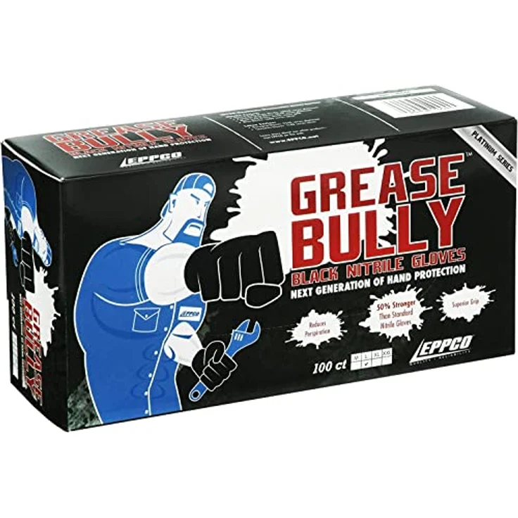 Kunzer GREASE BULLY XL 100 St. Nitril Einweghandschuh Größe (Handschuhe): XL EN 374, EN 455 – Bild 1