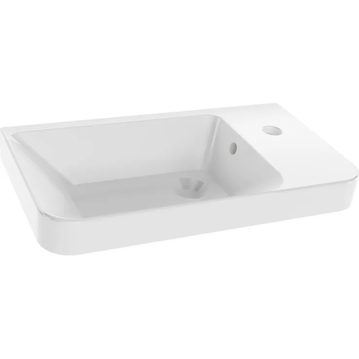 Fackelmann MILANO Waschbecken 55 cm aus Keramik, links, Weiß