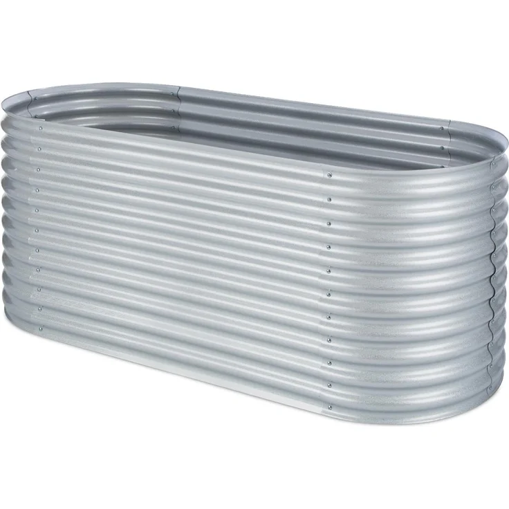 High Grow Hochbeet Gartenbeet 2,0m Zink-Alu-Beschichtung silber Silber – Bild 2