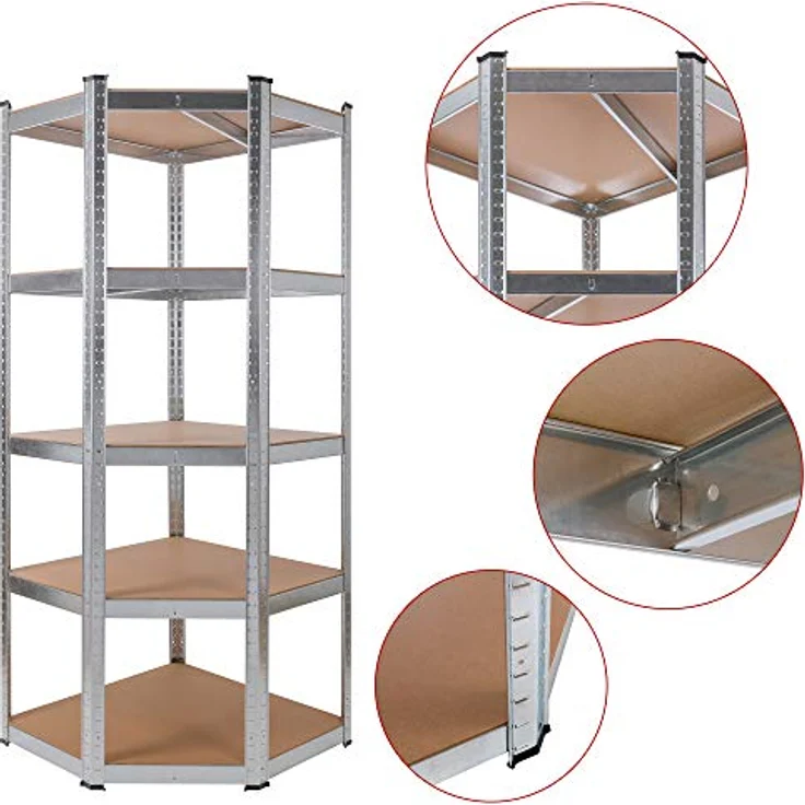 Eckregal Lagerregal Schwerlastregal Werkstattregal Steckregal Regal 875kg - Silber - Arebos – Bild 2