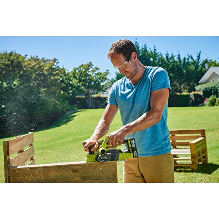 Ryobi 18 V, Hobelbreite 82 mm, mit Absaugsystem, mit 2m-Hobel-Wendemesser, ohne Akku und Ladegerät R18PL-0, 200 W – Bild 2
