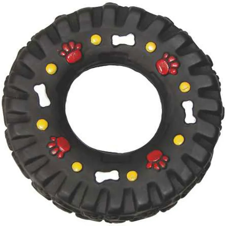 Hundespielzeug RAD, quietschend, Ø 13 cm, schwarz