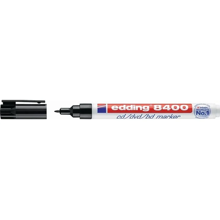 Edding CD/DVD/BD Marker 8400 schwarz Strich-B.0,5-1mm Rundspitze EDDING VE: 10 – Bild 1