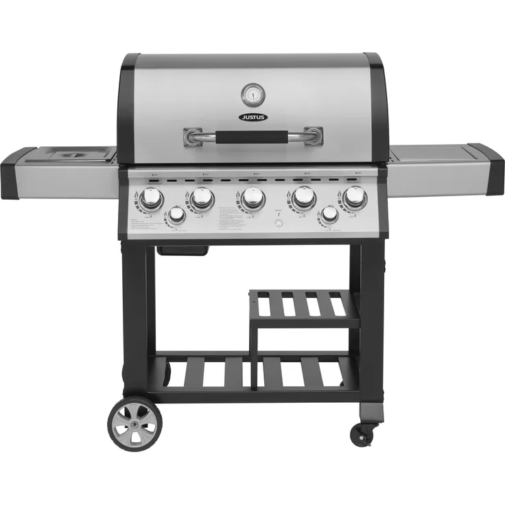 Justus Mars Gasgrill, silber, mit Seitenbrenner Grillfläche 3.524 cm² 10 Personen 5 Hauptbrenner 3500 Watt