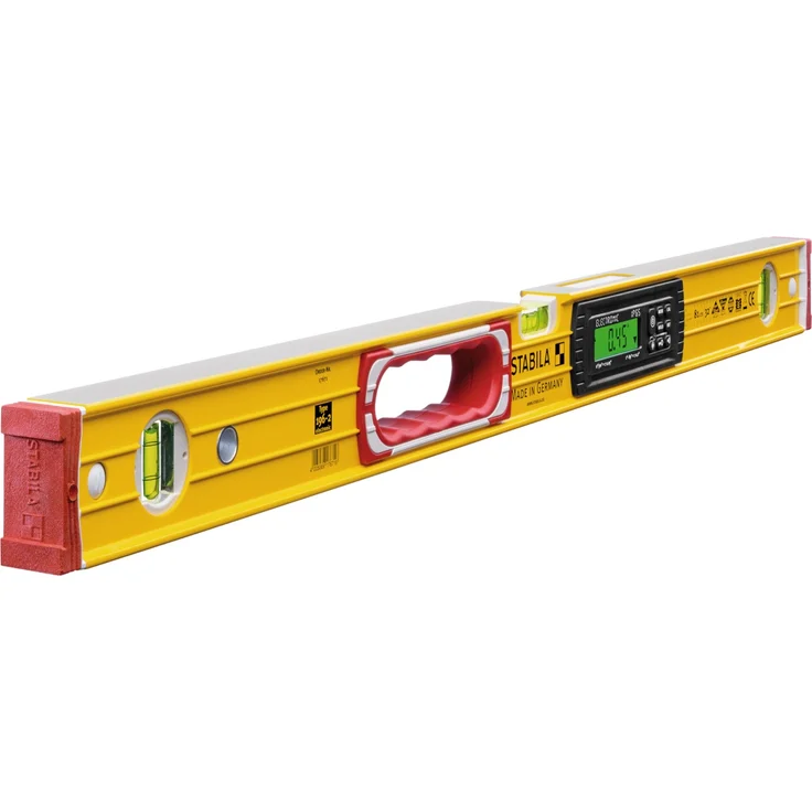 STABILA Elektronische Wasserwaage TECH 196, 40 cm, 2 Digital-Displays, Messbereich: 0° – 360° (4 x 90°), Anzeige-Modi: °, %, mm/m, in/ft, Schutzklasse IP 65, Wasserwaagen-Tasche – Bild 2