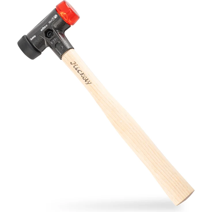 Wiha Schonhammer Safety mittelweich und hart (26611) I Gummihammer mit hochwertigem Hickory Holzstiel I Rund-Schlagkopf 30mm - Preisvergleich – Bild 12