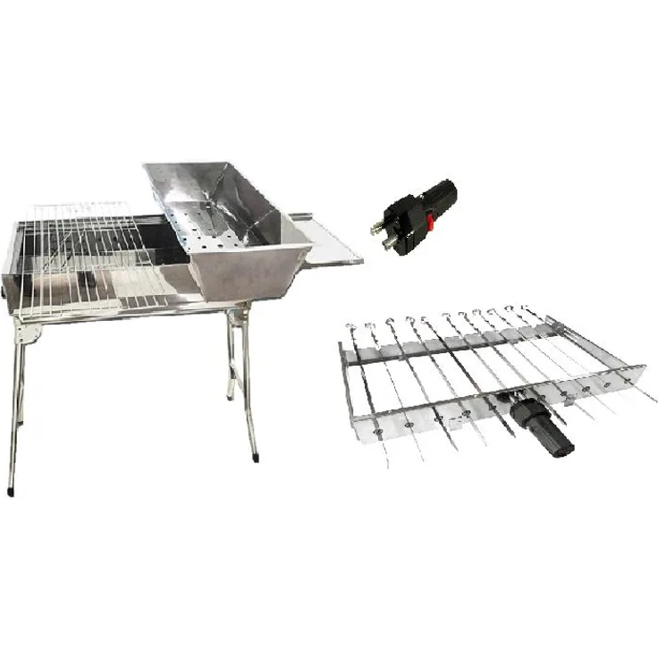 Schaschlik Mangal President mit Drehspießregler Edelstahlmotor für 11 Spieße