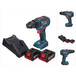 Bosch Professional GSR 18V-55 Professional Akku Bohrschrauber 18 V 55 Nm Brushless + 2x Akku 5,0 Ah + Ladegerät