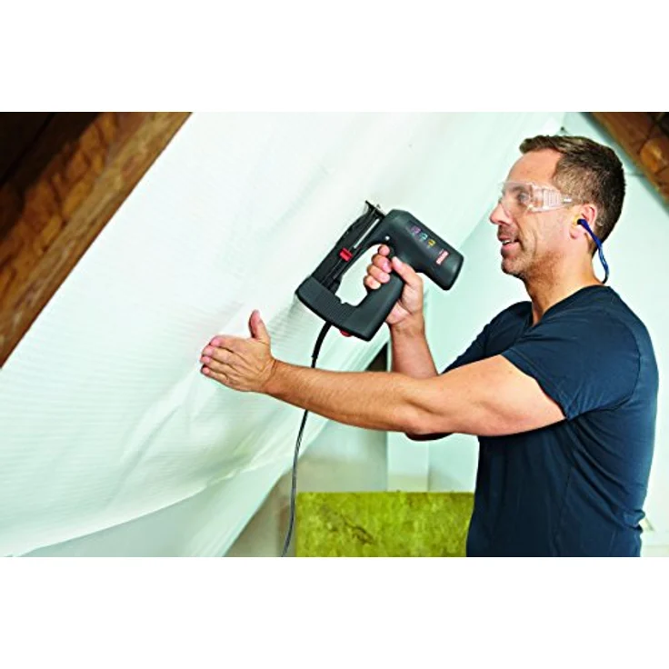 Novus Elektrotacker J-165 Profi, rückschlagarmer Universal-Tacker, Nachschlagfunktion, verarbeitet Klammern und Nägel – Bild 4