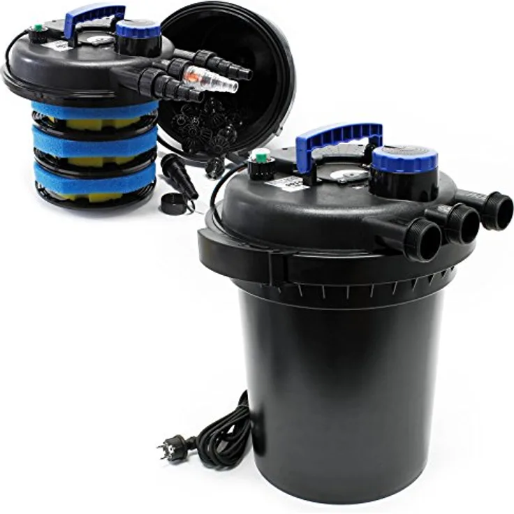 SunSun CPF-250 Druckteichfilter mit integrierter UVC Einheit 11W für Teiche bis 10000 Liter - Sunsun